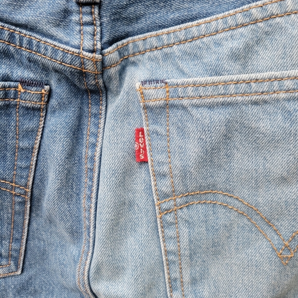 Levi's Anthro Anthropologie Patchwork Patch Blue Denim Jean Mini Skirt 29 - Picture 6 of 12